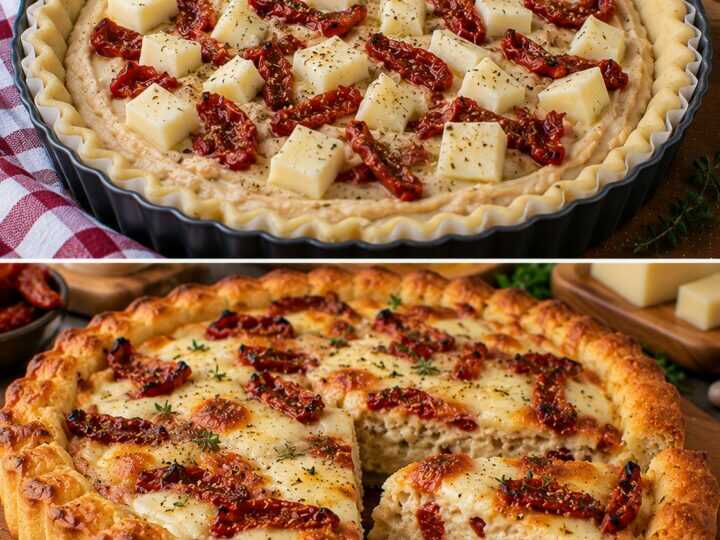 🥧 Crostata Salata con Crema di Cannellini, Pomodori Secchi e Provolone
