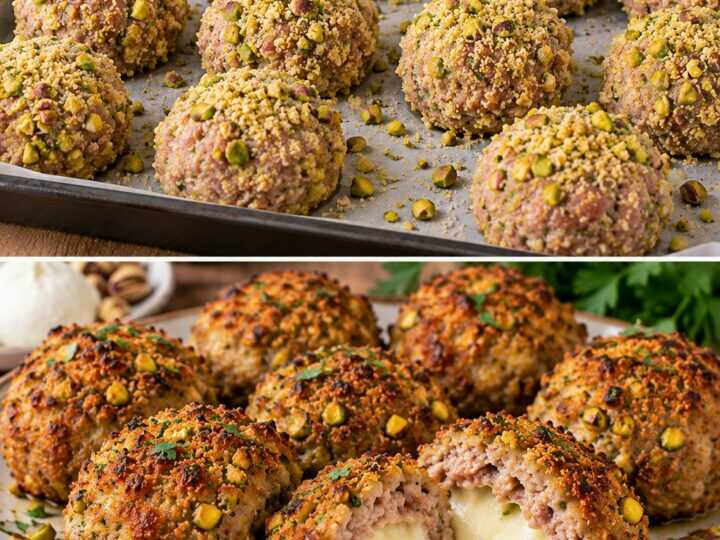 Polpette di Vitello con Cuore di Burrata e Crosta di Pistacchi