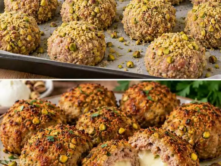 Polpette di Vitello con Cuore di Burrata e Crosta di Pistacchi