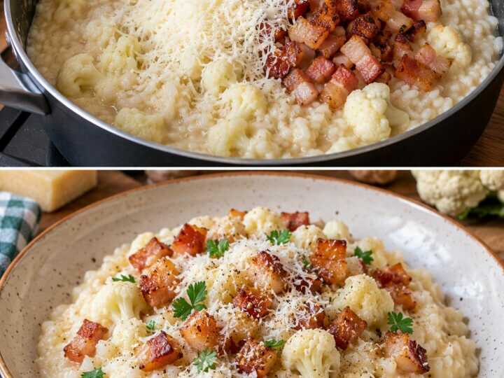Risotto al Cavolfiore con Guanciale Croccante e Pecorino