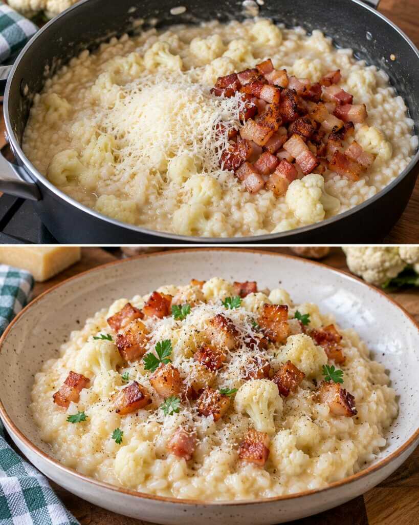 Risotto al Cavolfiore con Guanciale Croccante e Pecorino