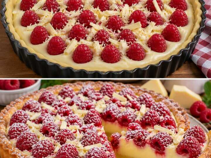Crostata Morbida ai Lamponi con Crema al Cioccolato Bianco