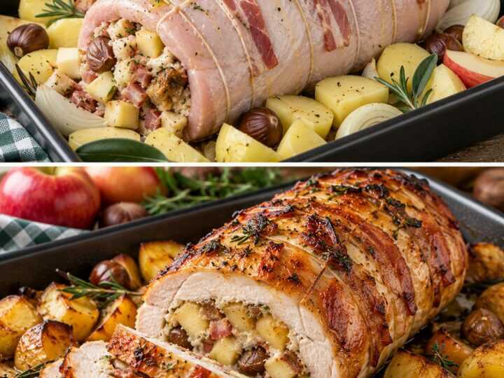 🍗 Arrosto di Tacchino con Ripieno di Mele, Castagne e Pancetta