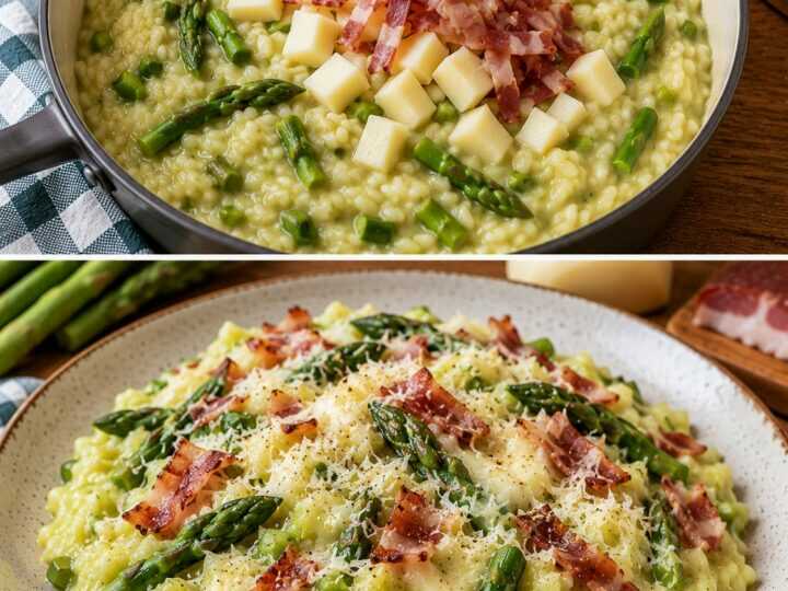 Risotto alla Crema di Asparagi con Speck e Scamorza
