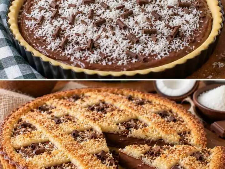 🥥 Crostata al Cocco con Crema al Cioccolato al Latte