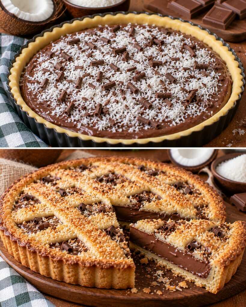 🥥 Crostata al Cocco con Crema al Cioccolato al Latte