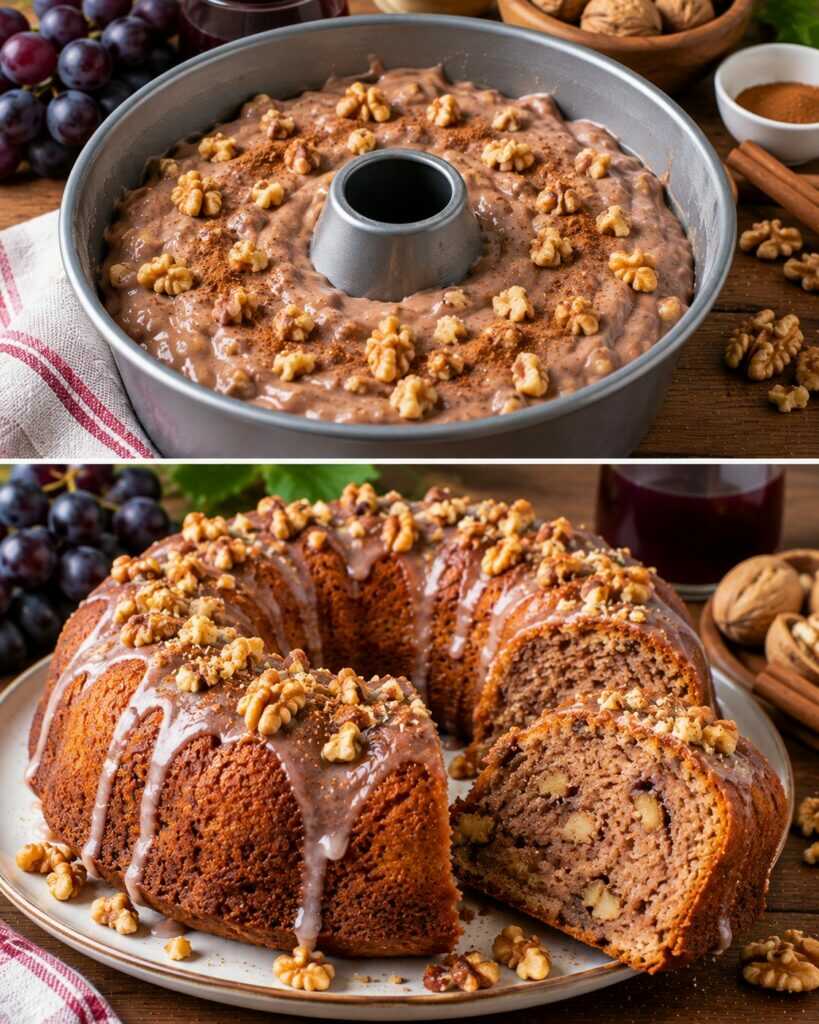 Ciambella Rustica al Mosto d&rsquo;Uva con Noci e Cannella