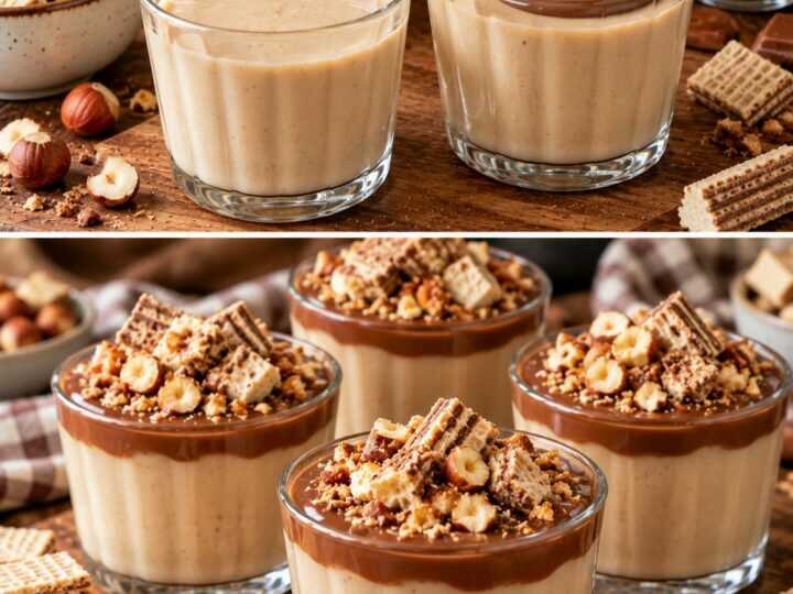 🍫 Budino alla Nocciola con Salsa al Cioccolato al Latte e Wafer Croccanti