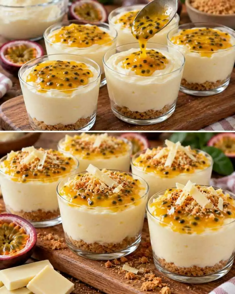Mousse al Cioccolato Bianco con Salsa al Frutto della Passione 🍫🥭