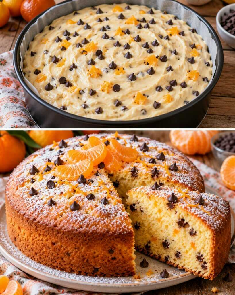 Torta Soffice alla Ricotta con Mandarino e Gocce di Cioccolato