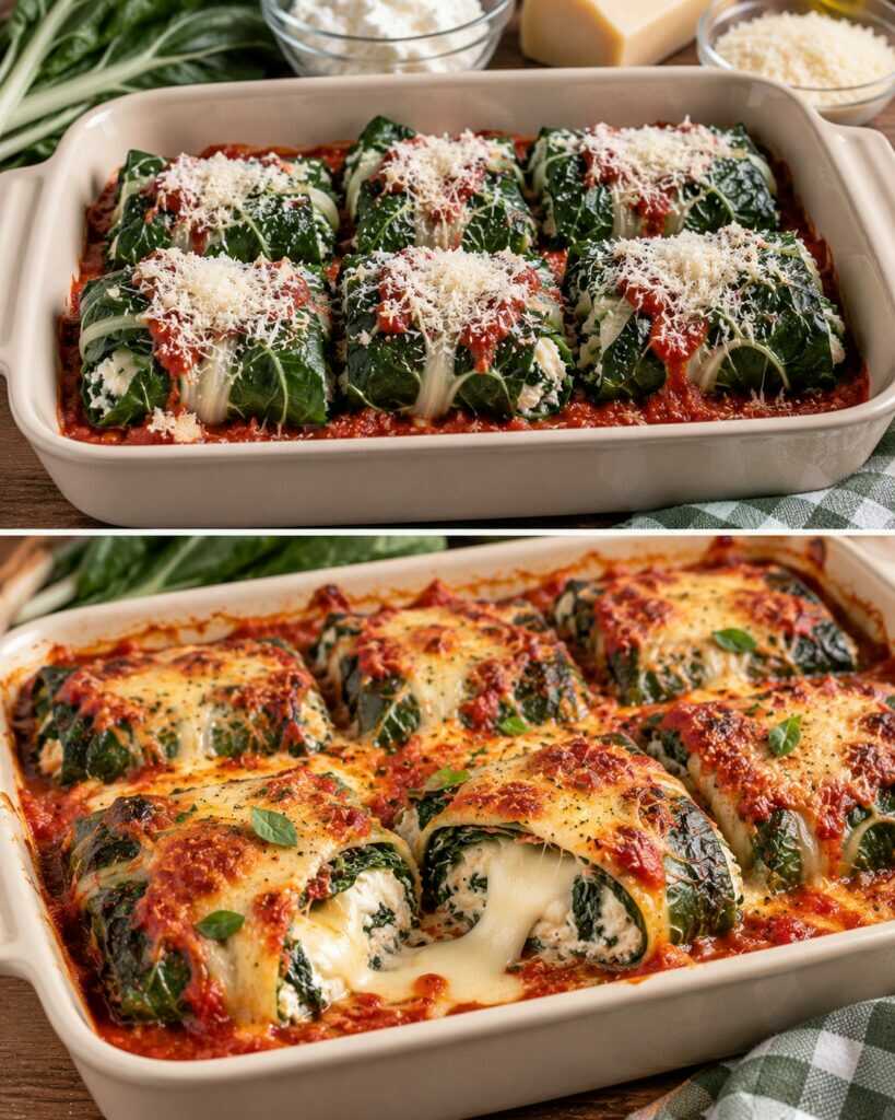 Bietole Arrotolate con Ricotta, Pecorino e Cuore di Scamorza