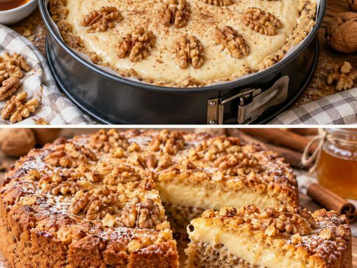 Torta Rustica alle Noci con Crema al Miele e Cannella