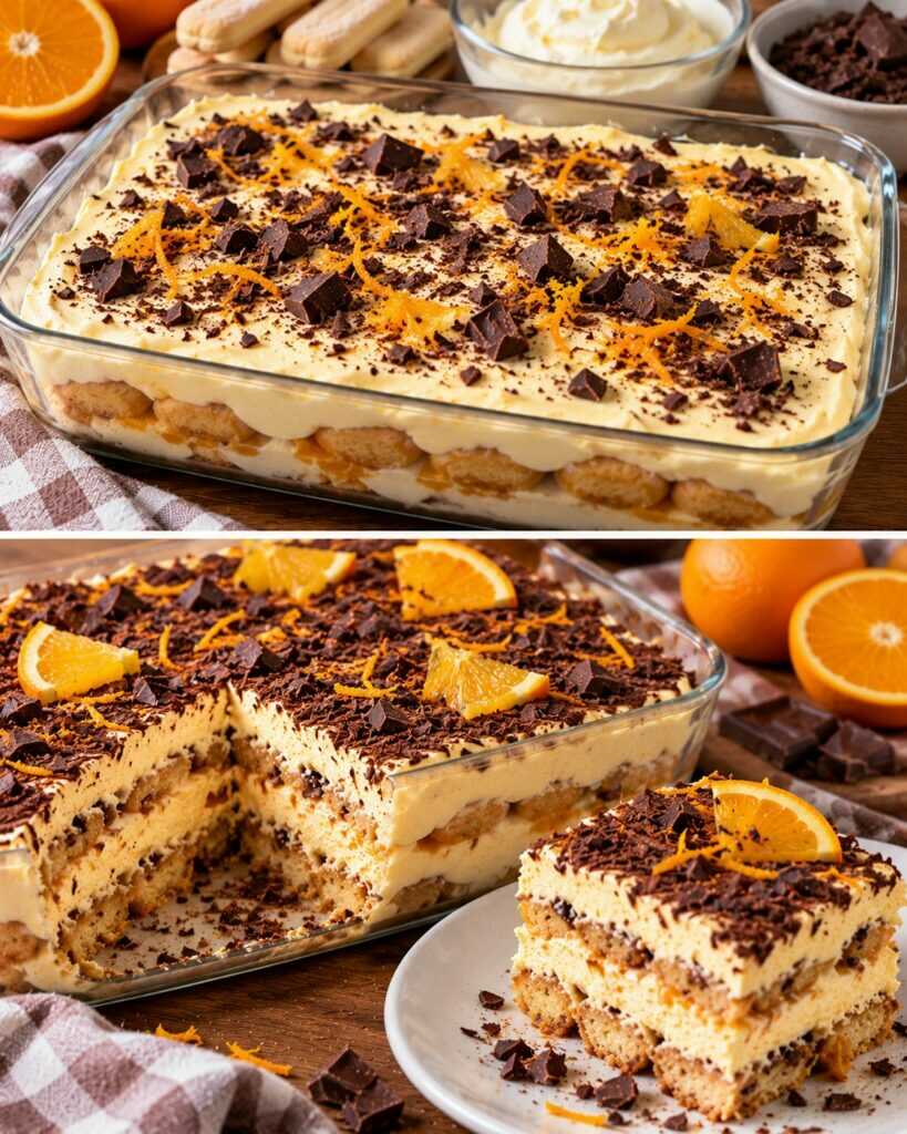 Tiramisù alla Crema di Arancia con Cioccolato Fondente e Mascarpone