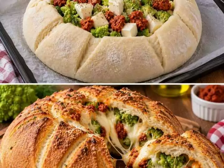 Pagnotta Soffice Ripiena di Broccoli Romaneschi, &lsquo;Nduja e Fior di Latte