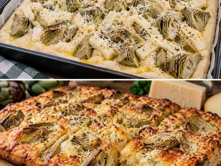 Schiacciata Croccante con Carciofi, Pecorino e Scamorza