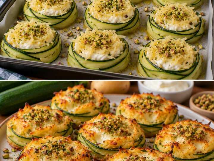 Zucchine a Nido con Patate, Stracchino e Granella di Pistacchi