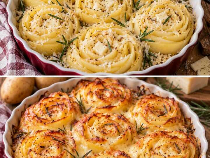 Patate a Rosette con Pecorino, Scamorza e Rosmarino
