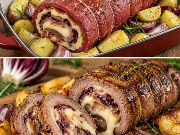 Rotolo di Manzo con Radicchio, Speck e Fontina Filante