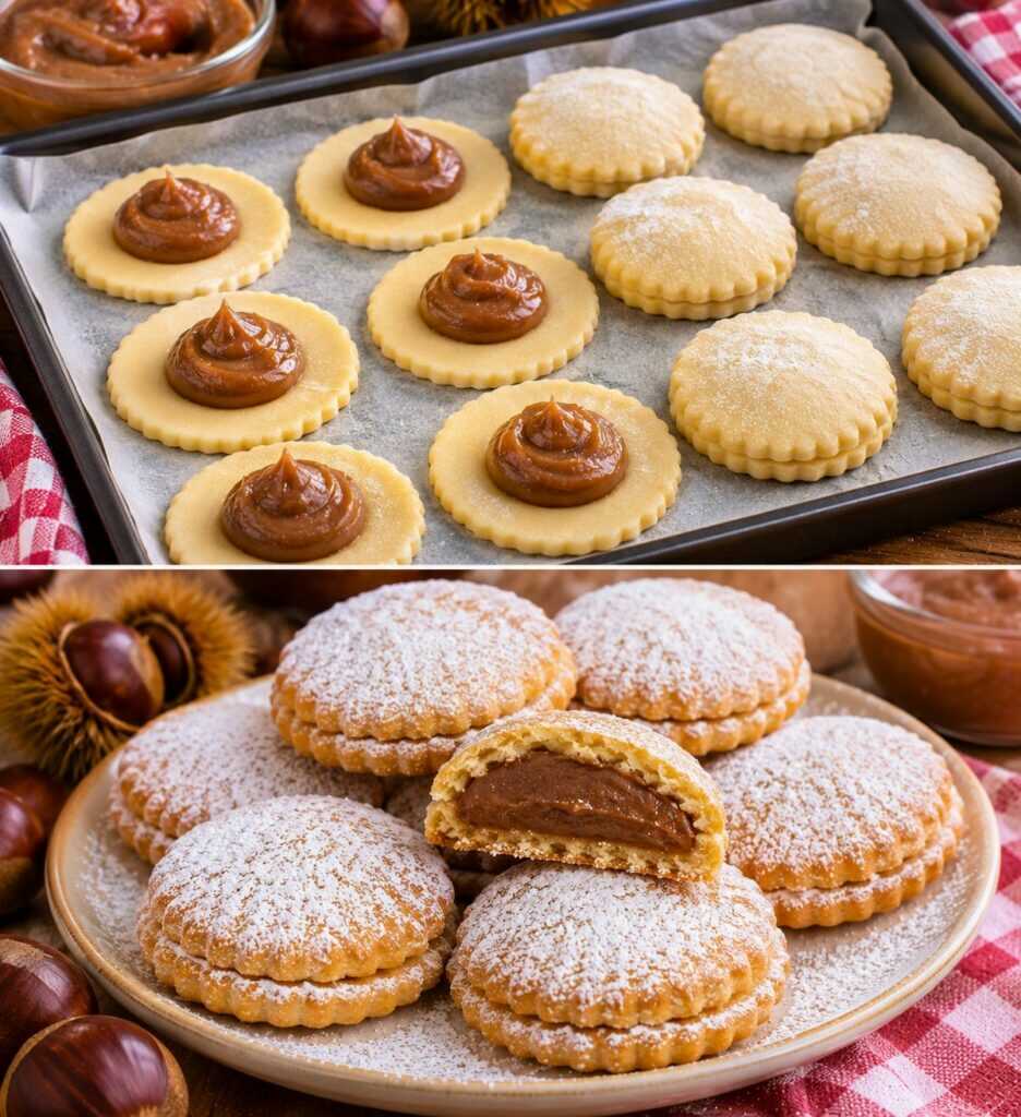 Biscotti Ripieni di Crema di Castagne