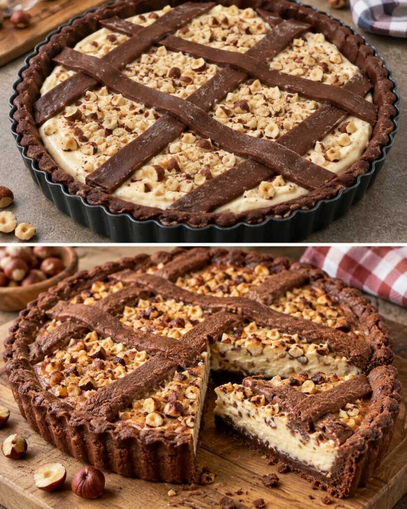 Crostata al Cacao con Crema di Mascarpone e Nocciole