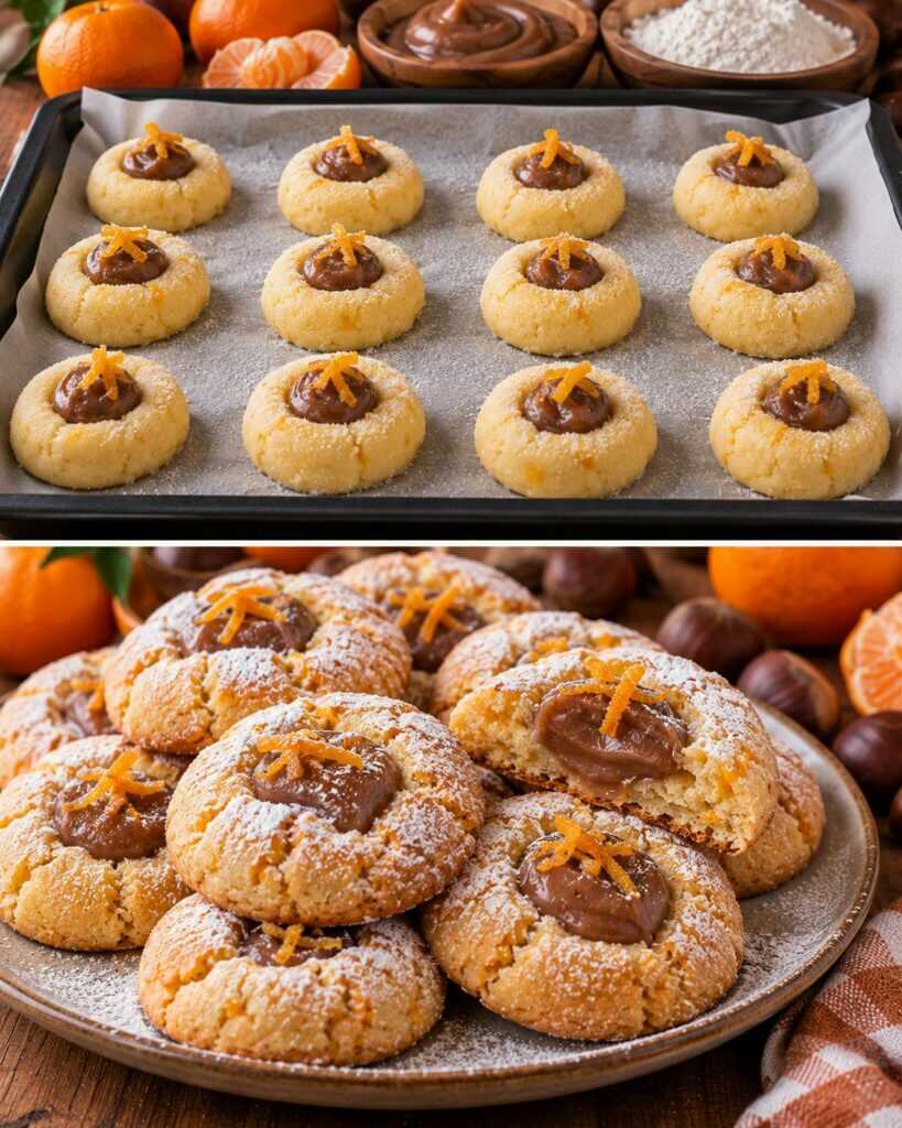 Biscotti Morbidi al Mandarino con Cuore di Crema alle Castagne