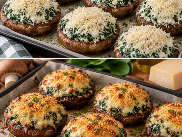 🍄 Funghi Portobello Ripieni di Spinaci, Ricotta e Grana Padano