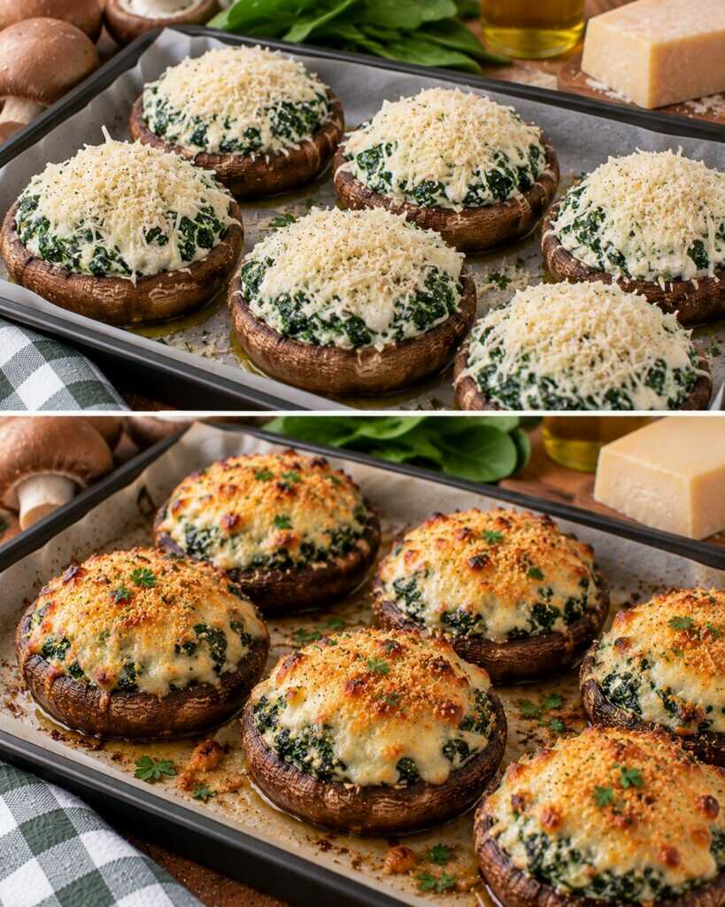 🍄 Funghi Portobello Ripieni di Spinaci, Ricotta e Grana Padano