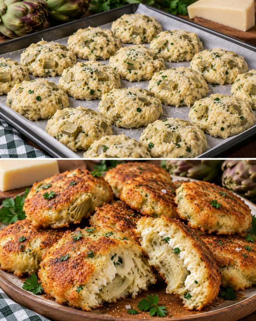 Frittelle di Ricotta e Carciofi con Pecorino e Prezzemolo