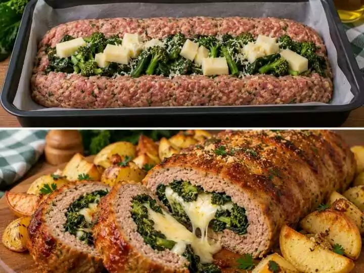 Polpettone di Maiale con Cuore di Cime di Rapa e Provola Affumicata