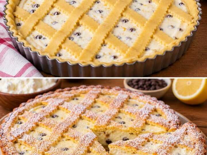 Crostata alla Ricotta di Pecora con Gocce di Cioccolato e Scorza di Limone