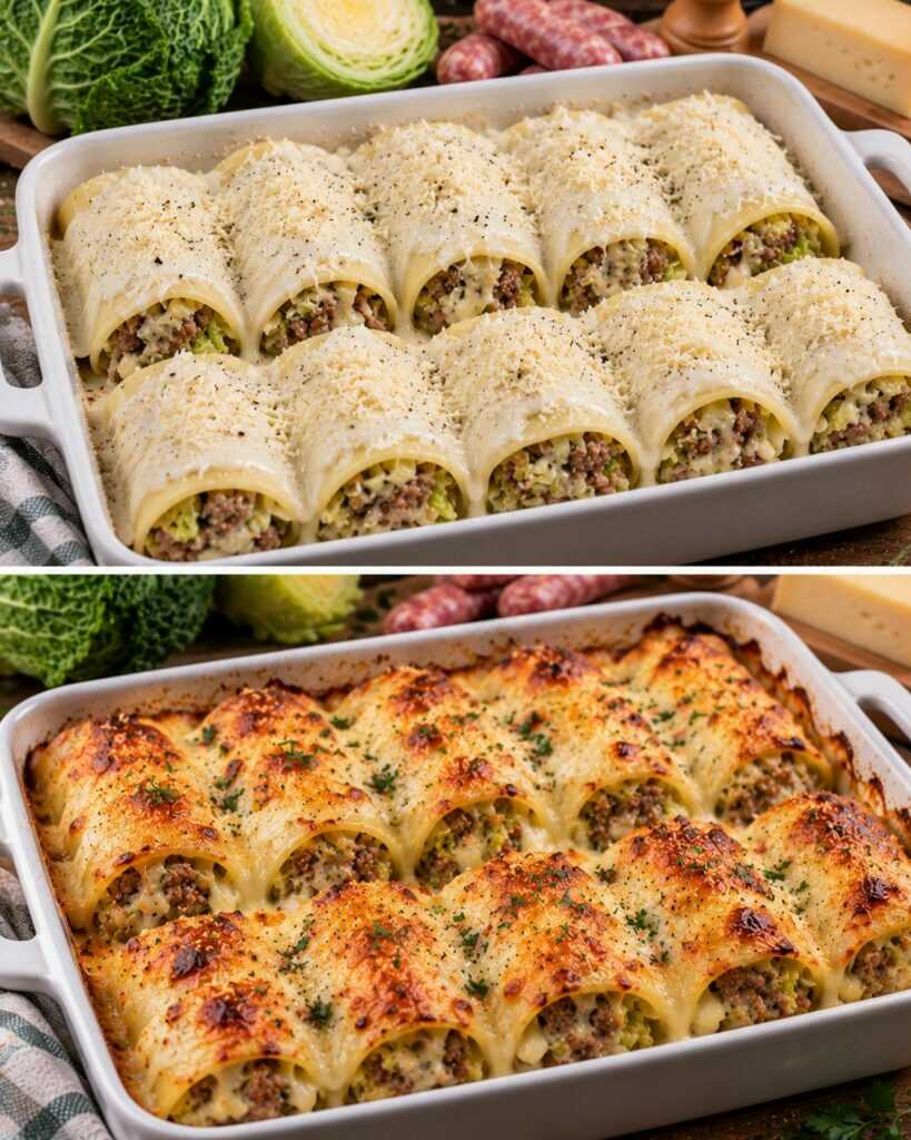 Cannelloni Ripieni di Verza, Salsiccia e Fontina
