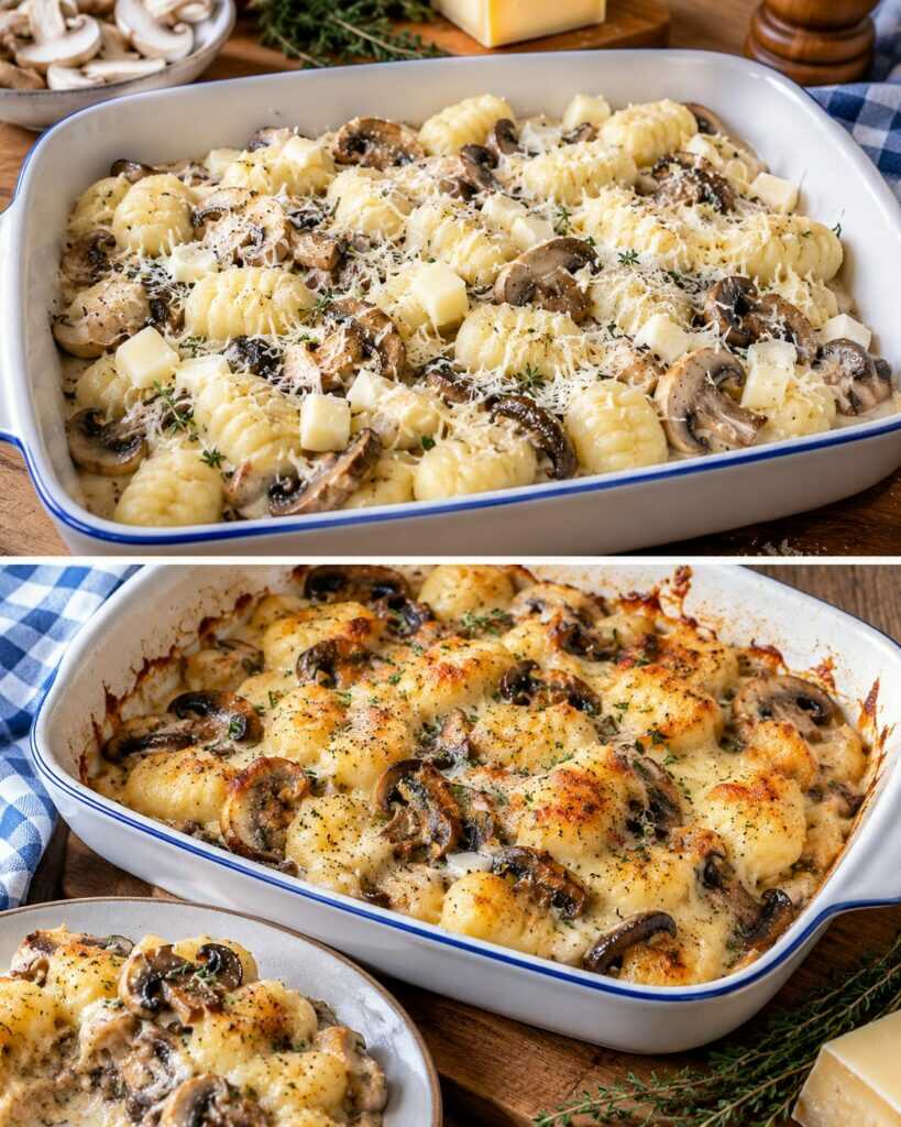 Gnocchi di Semolino con Funghi, Fontina e Timo
