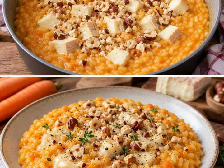 Risotto alla Crema di Carote con Taleggio e Nocciole