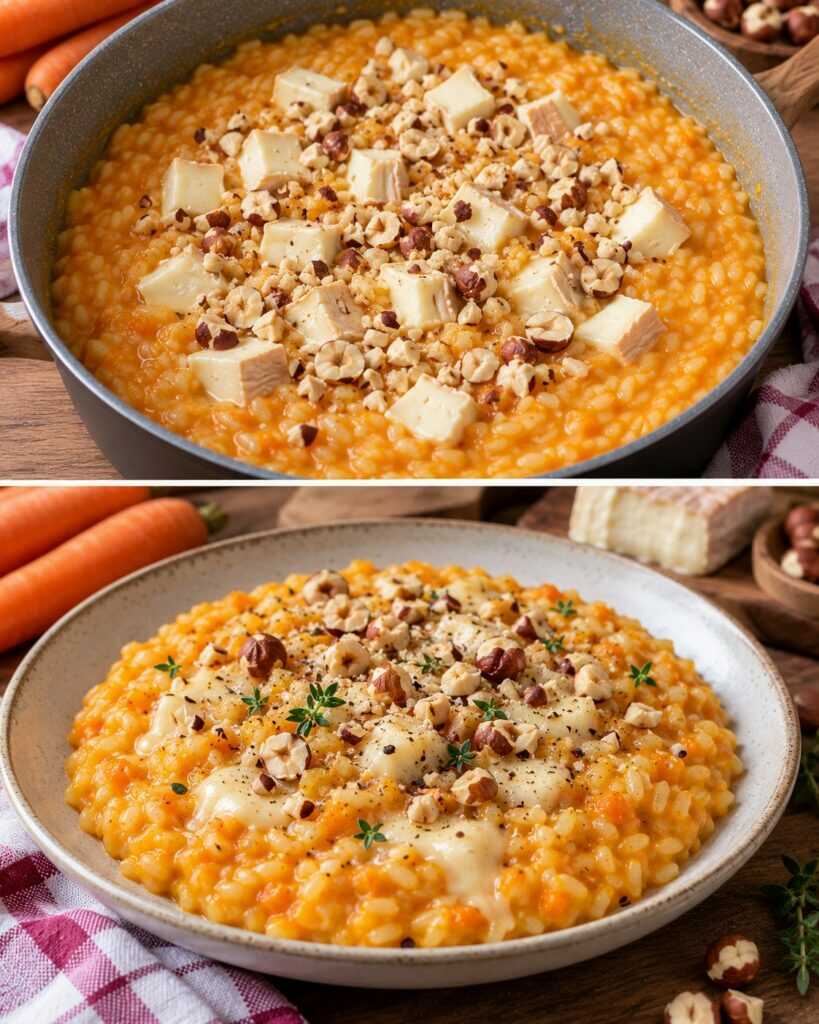 Risotto alla Crema di Carote con Taleggio e Nocciole