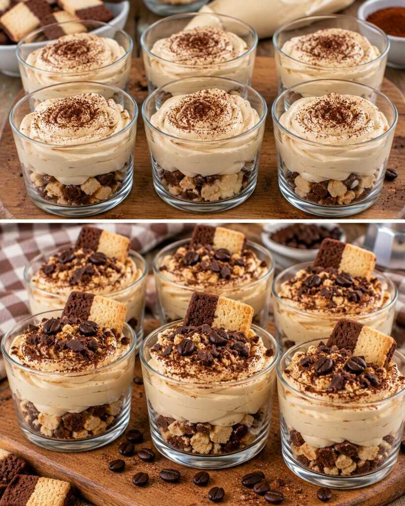 ☕ Coppe di Crema al Cappuccino con Biscotti al Burro e Cacao 🍫