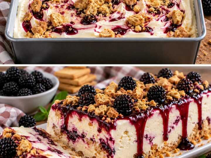 🍇 Semifreddo al Mascarpone con Salsa alle More e Crumble di Biscotti