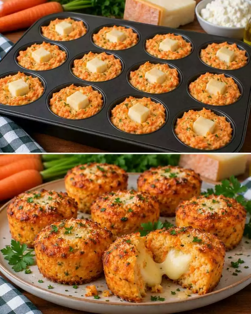 Mini Sformati di Carote e Ricotta con Cuore di Taleggio