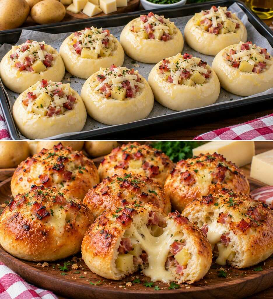 Bombe Salate Lievitate con Patate, Pancetta e Cuore di Montasio: Soffici, Dorate e Filanti