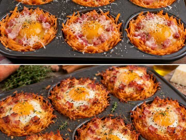 Uova in Nido di Patate Dolci con Pancetta e Pecorino