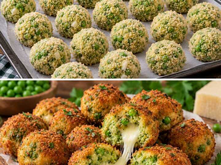 Polpettine Croccanti di Piselli e Pecorino con Cuore di Scamorza