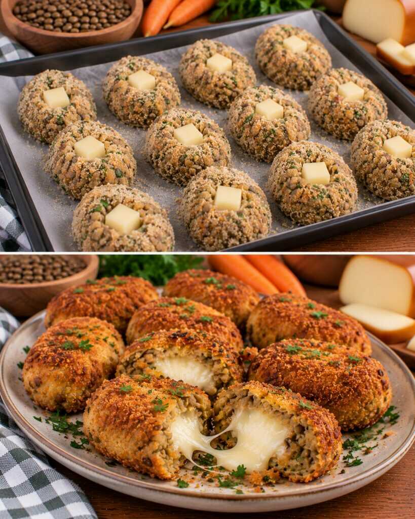 Crocchette di Lenticchie con Pecorino e Cuore di Scamorza