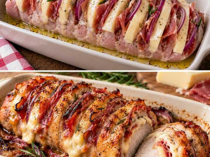 Lonza a Fisarmonica con Speck, Provola e Cipolle Rosse