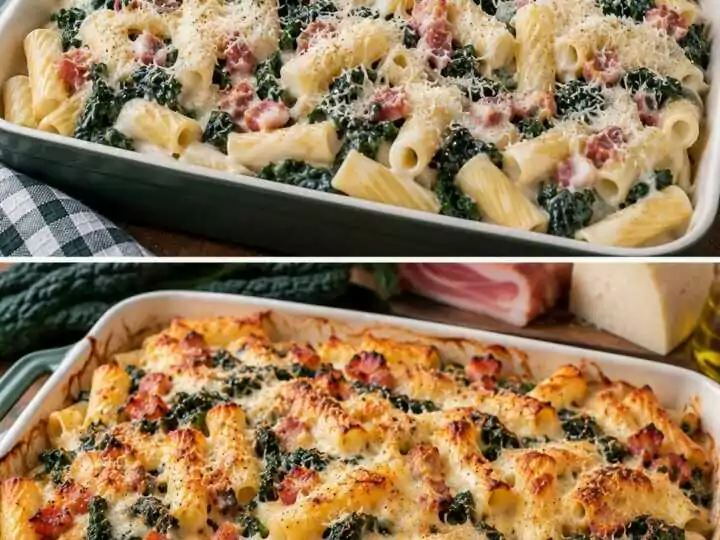 Sedanini Cremosi con Cavolo Nero, Pancetta e Pecorino
