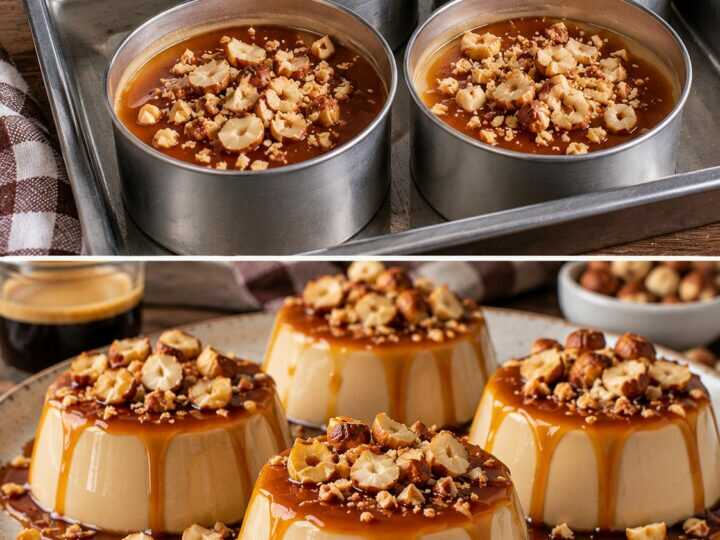 Panna Cotta al Caffè con Caramello e Nocciole Tostate