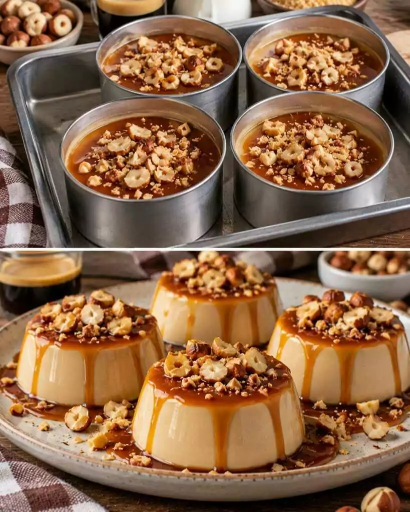 Panna Cotta al Caffè con Caramello e Nocciole Tostate