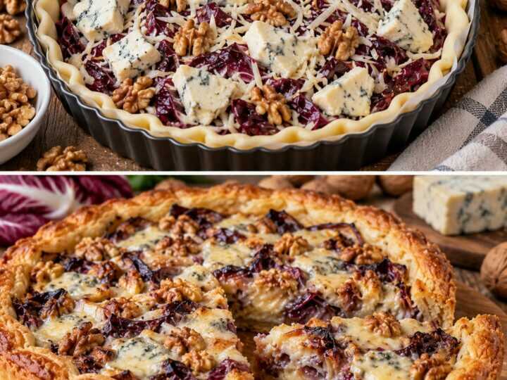 Crostata Salata con Radicchio, Gorgonzola e Noci