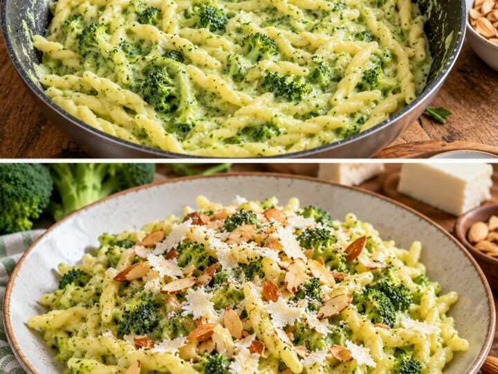 Trofie con Crema di Broccoli, Ricotta Salata e Mandorle