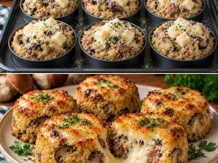 Timballini di Orzo con Funghi Porcini, Salsiccia e Fonduta di Fontina: Croccanti Fuori e Cremosi Dentro