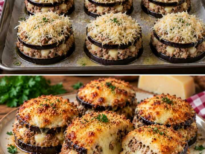 Mini Tortini di Melanzane con Ragù Bianco e Cuore di Caciocavallo