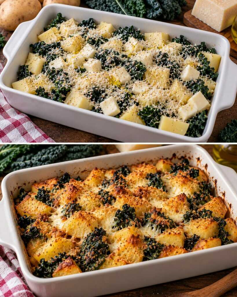 Cavolo Nero Croccante con Patate, Pecorino e Scamorza